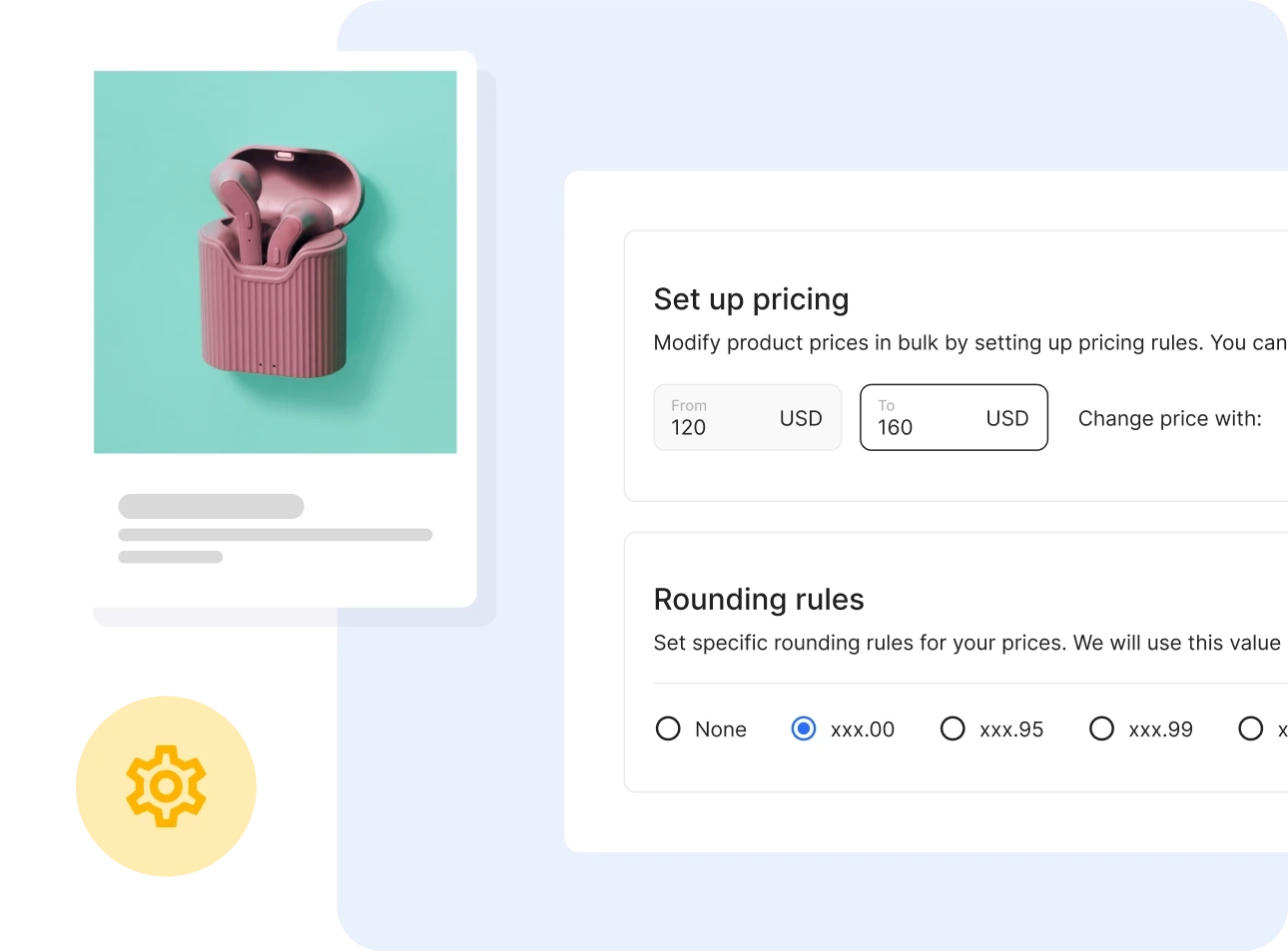 DataFeed Manager also allows you to set custom pricing for external products by automatically applying profit margins